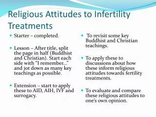 religious attitudes to infertility treatments