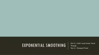 Exponential Smoothing