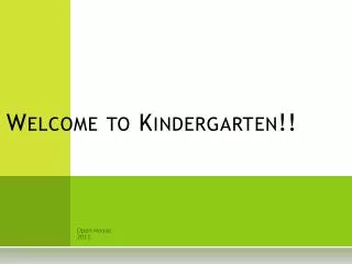 Welcome to Kindergarten!!