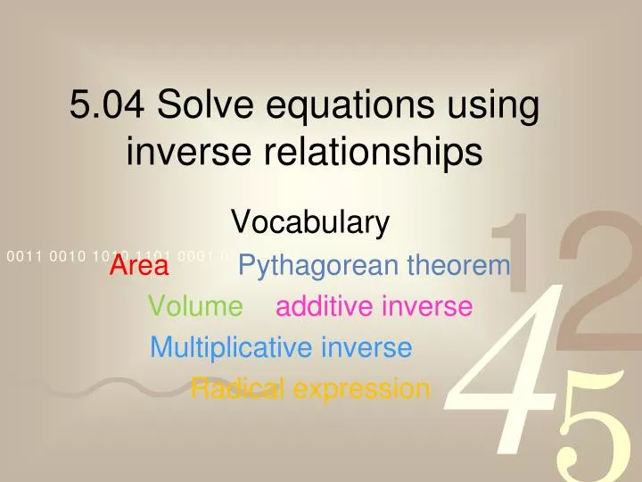 5 04 solve equations using inverse relationships