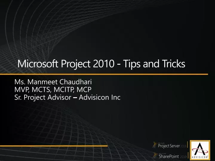 microsoft project 2010 tips and tricks