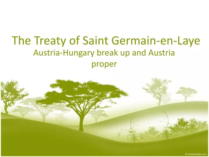 the treaty of saint germain en laye