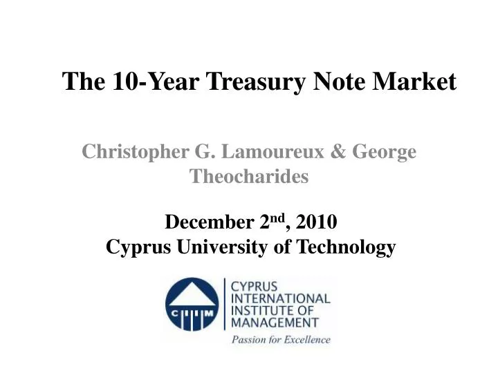 the 10 year treasury note market