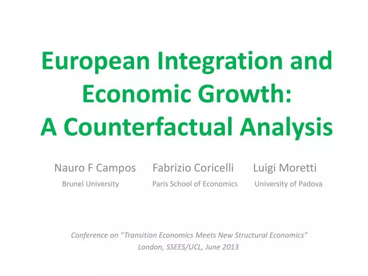 european integration and economic growth a counterfactual analysis