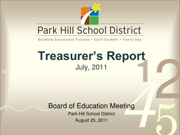 treasurer s report july 2011