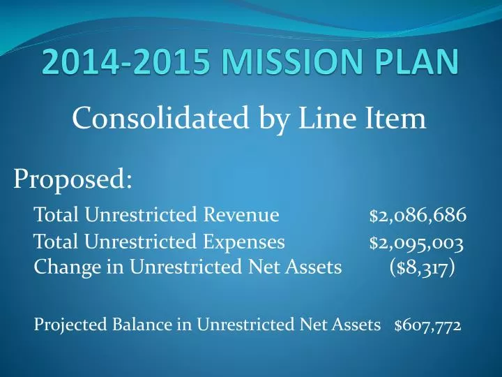 2014 2015 mission plan