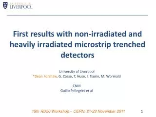 First results with non-irradiated and heavily irradiated microstrip trenched detectors