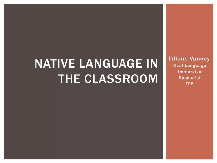 native language in the classroom
