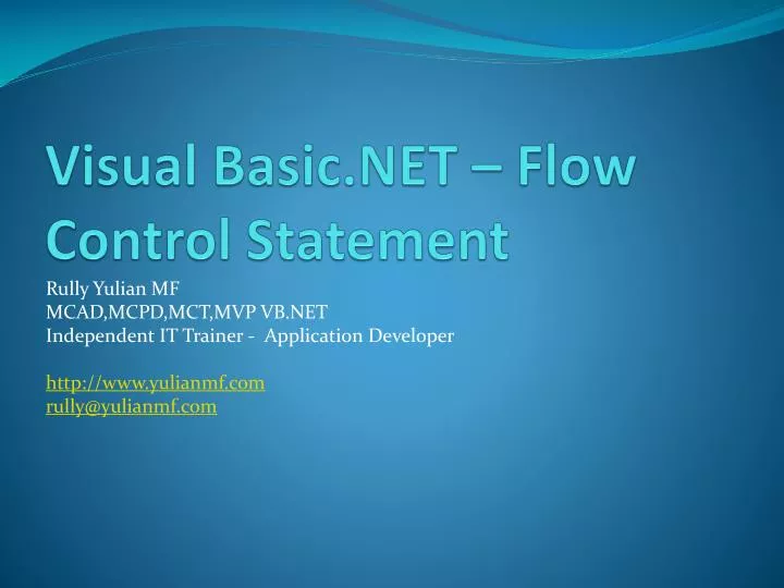 visual basic net flow control statement