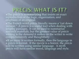 pr cis what is it