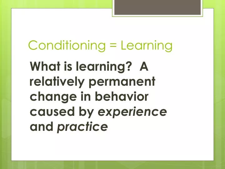 conditioning learning