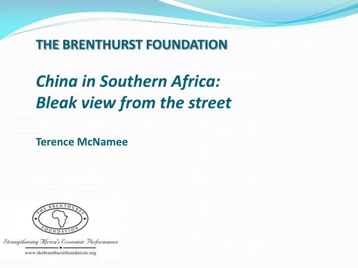 the brenthurst foundation china in southern africa bleak view from the street terence mcnamee