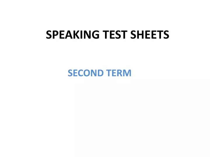 speaking test sheets