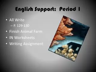 English Support: Period 1