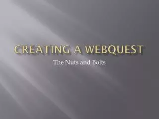 Creating a WebQuest