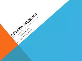 decision trees in r