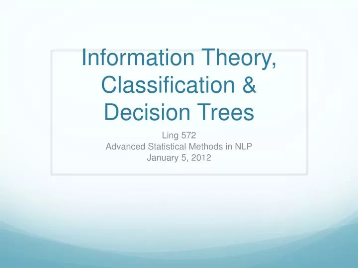 information theory classification decision trees