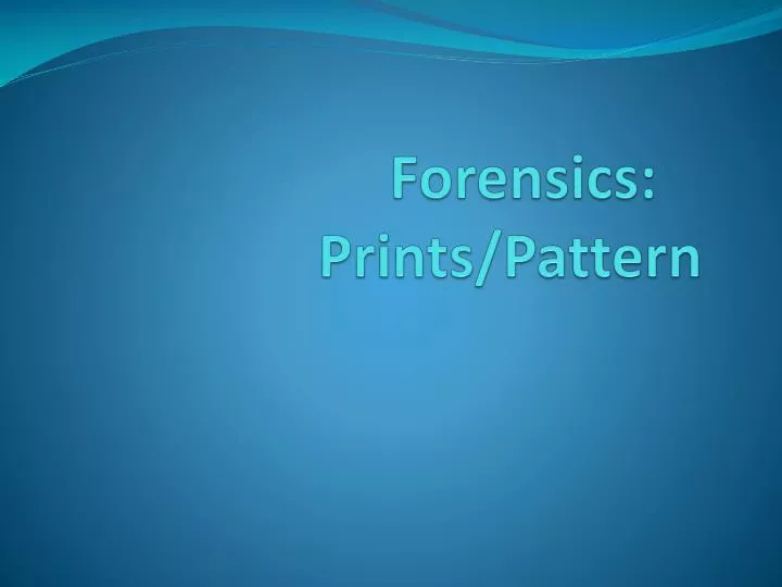 forensics prints pattern