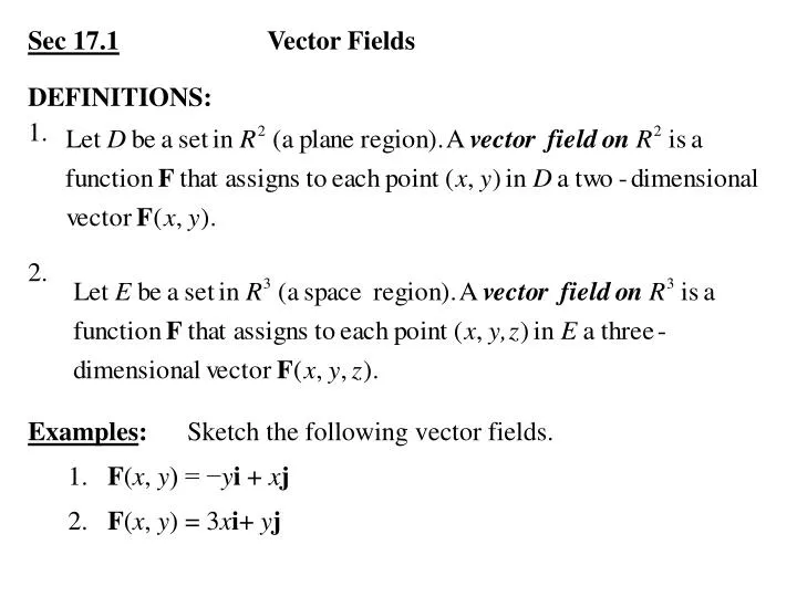 sec 17 1 vector fields