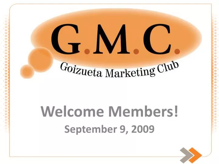 welcome members september 9 2009