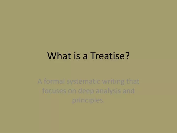 what is a treatise