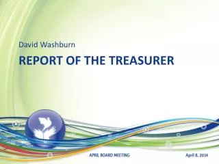 Report of the Treasurer