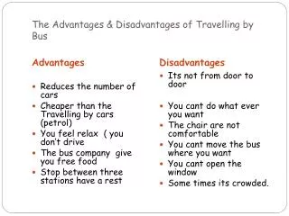 The Advantages &amp; Disadvantages of Travelling by Bus