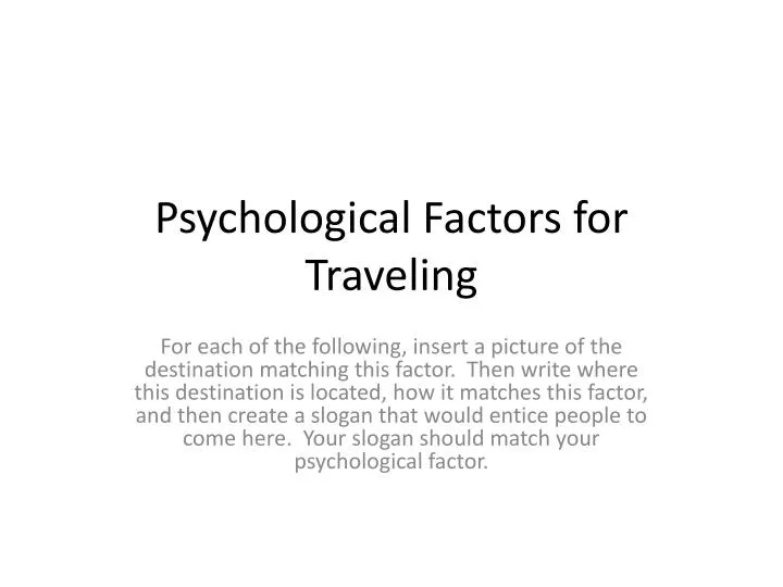 psychological factors for traveling