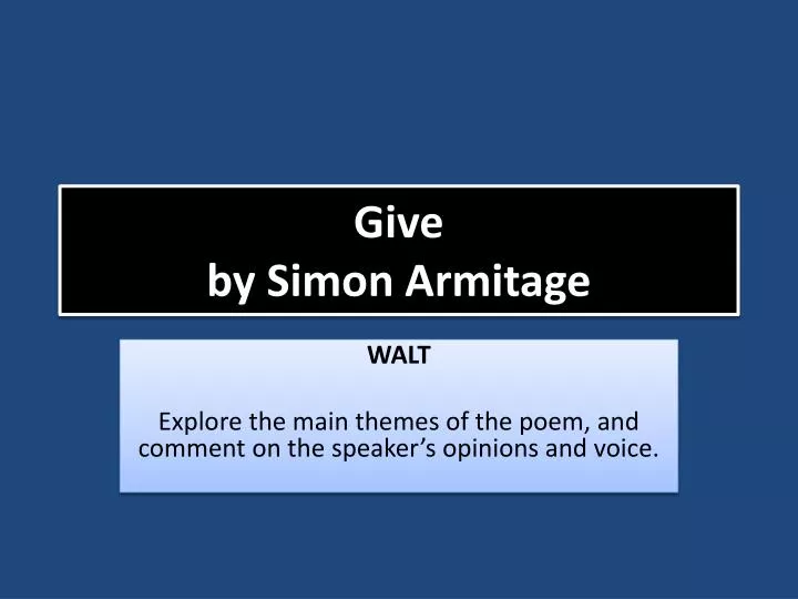 give by simon armitage
