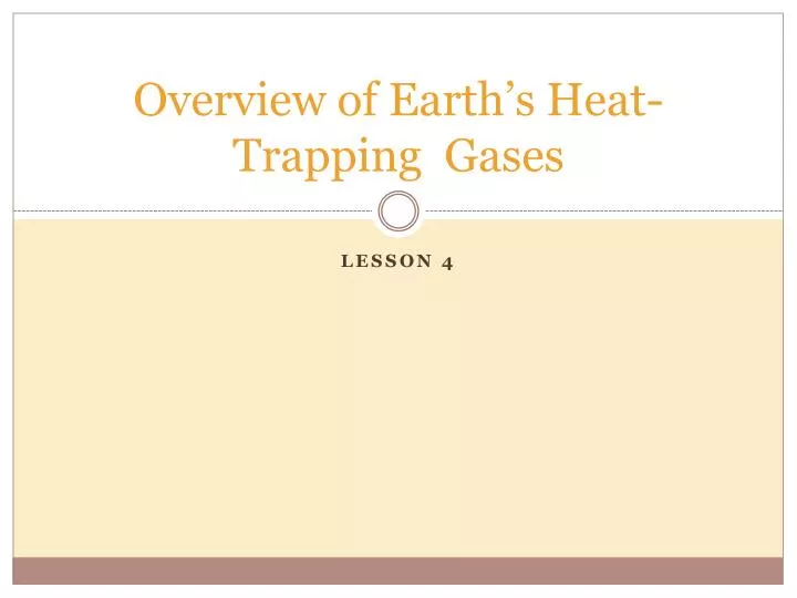 overview of earth s heat trapping gases