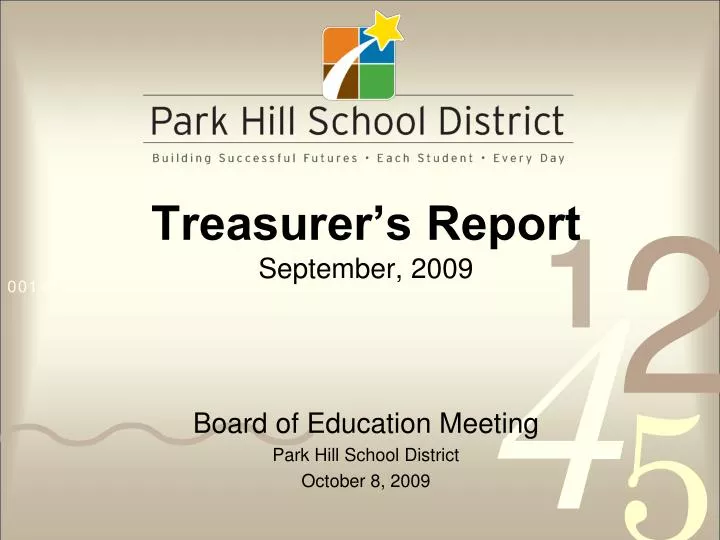 treasurer s report september 2009