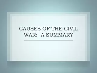 causes of the civil war a summary