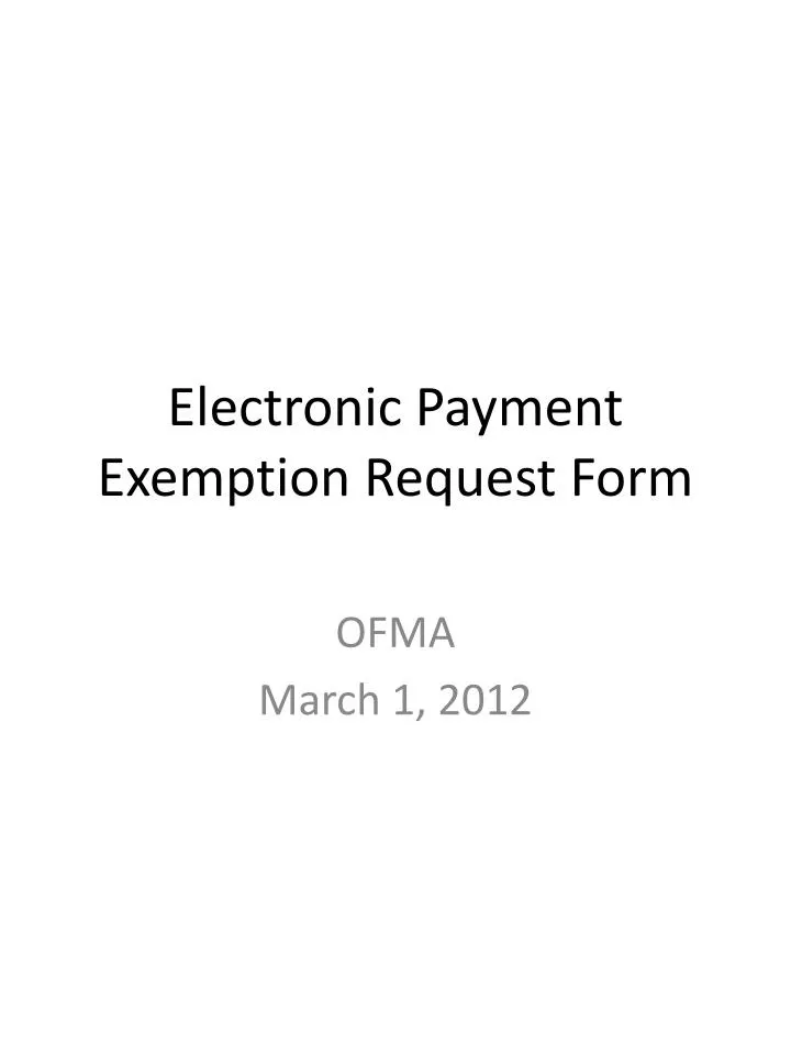electronic payment exemption request form