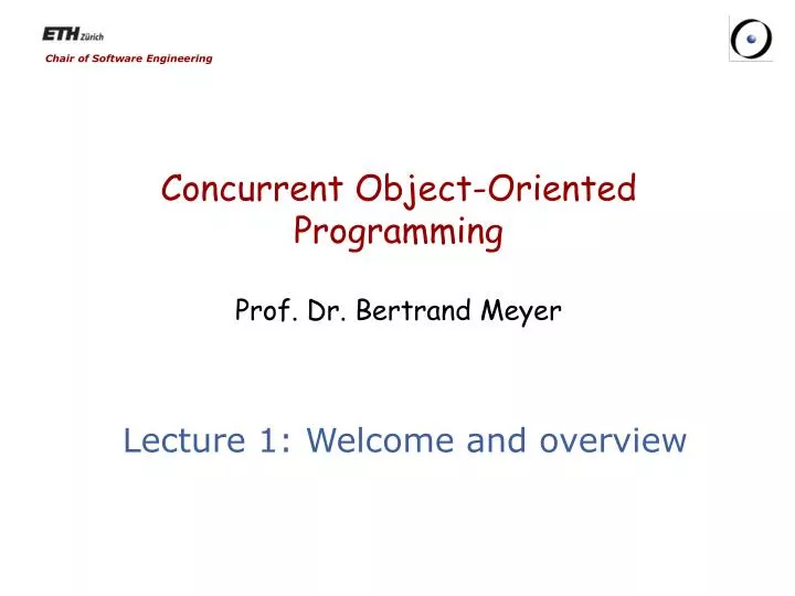 concurrent object oriented programming prof dr bertrand meyer