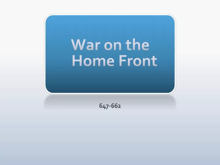 war on the home front