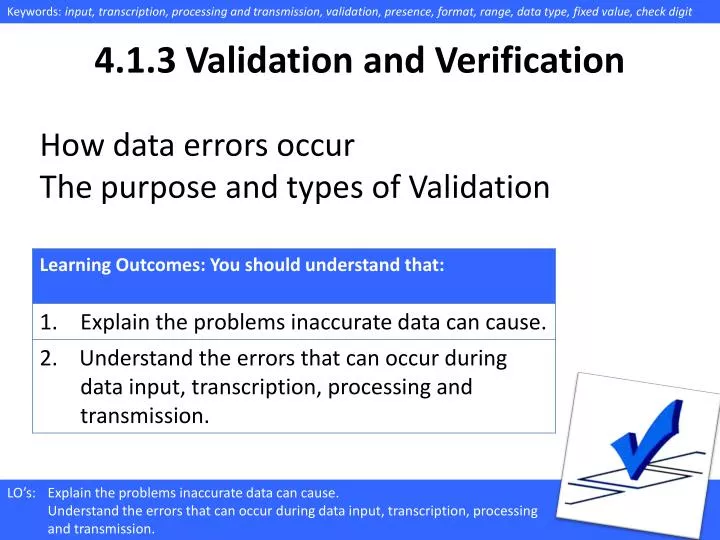 4 1 3 validation and verification