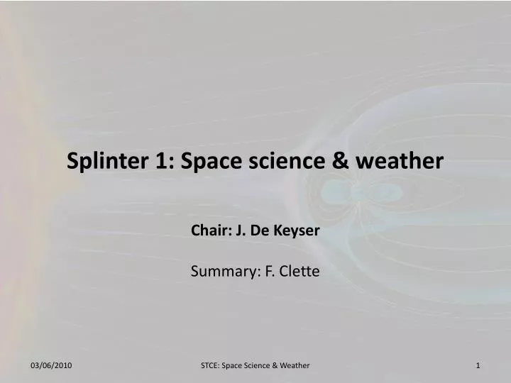 splinter 1 space science weather