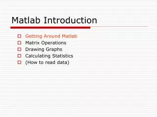 Matlab Introduction