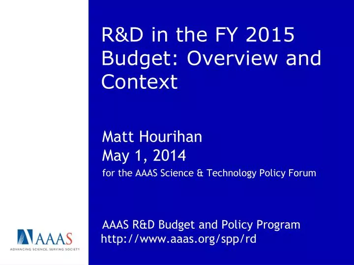 r d in the fy 2015 budget overview and context