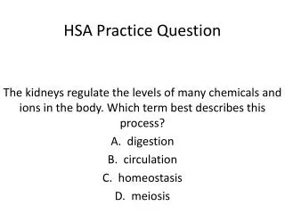 HSA Practice Question
