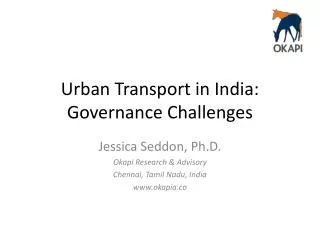 Urban Transport in India: Governance Challenges