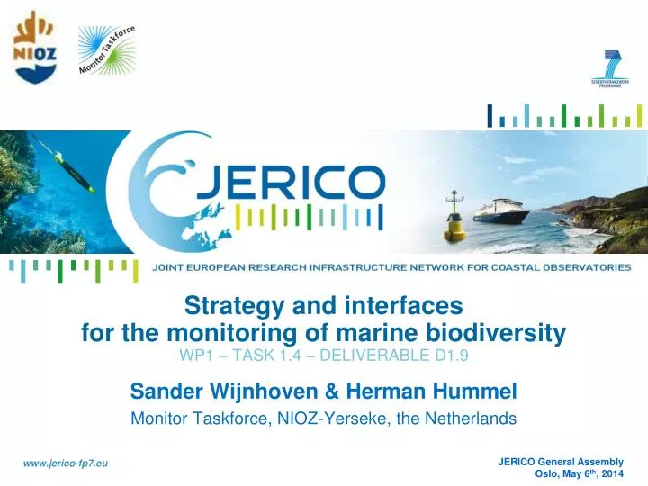 strategy and interfaces for the monitoring of marine biodiversity wp1 task 1 4 deliverable d1 9