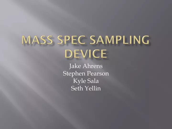 mass spec sampling device