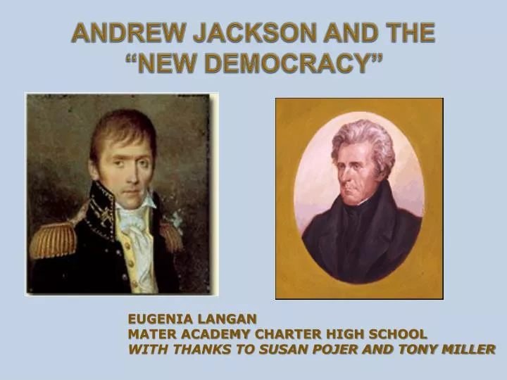 andrew jackson and the new democracy