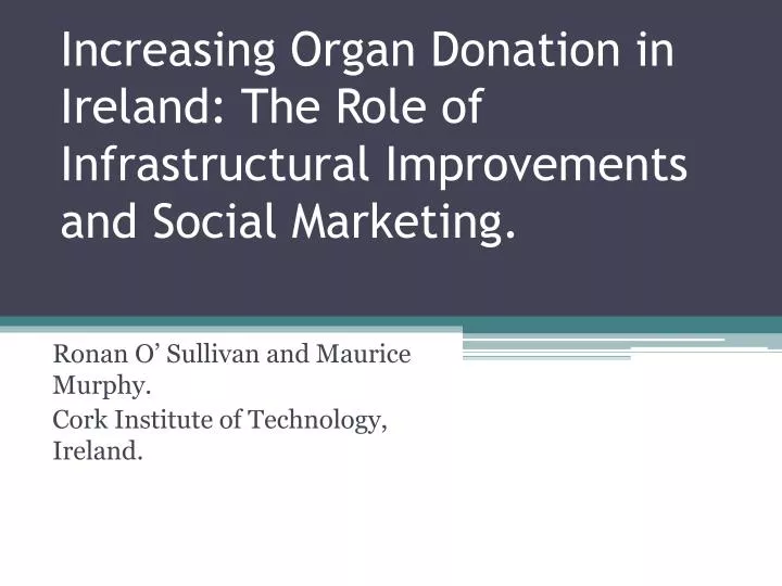 increasing organ donation in ireland the role of infrastructural improvements and social marketing