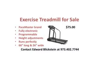 Exercise Treadmill for Sale