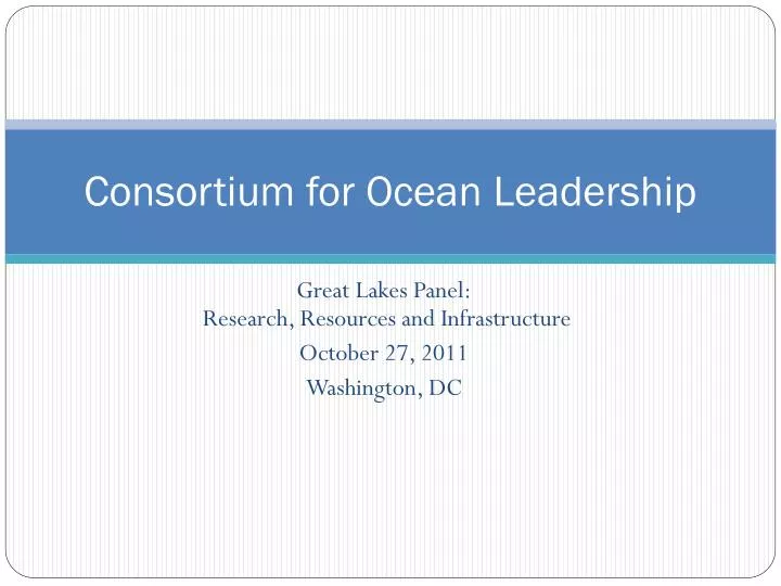 consortium for ocean leadership