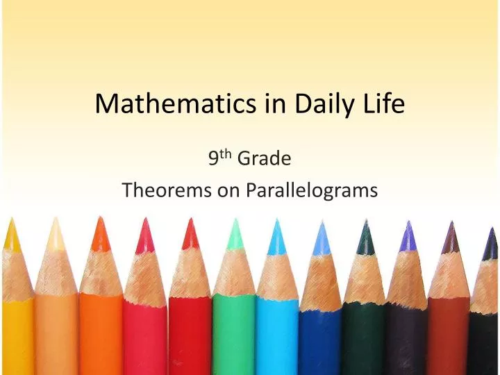 mathematics in daily life
