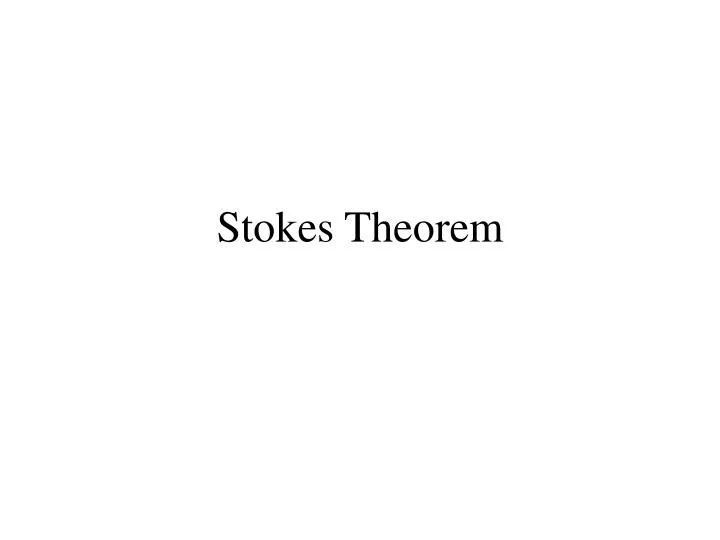 stokes theorem