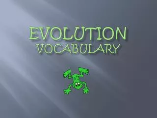 Evolution Vocabulary